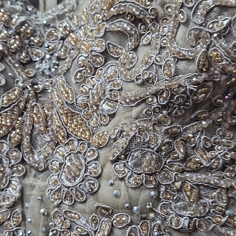 Mac duggal 20283 Grey/mocha goen 10 nwt - Picture 5 of 12